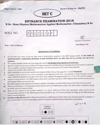 BSc (Hons) in Physics/Mathematics/Applied Mathematics/Chemistry/General/Instruments - Jamia Millia Islamia - 2018