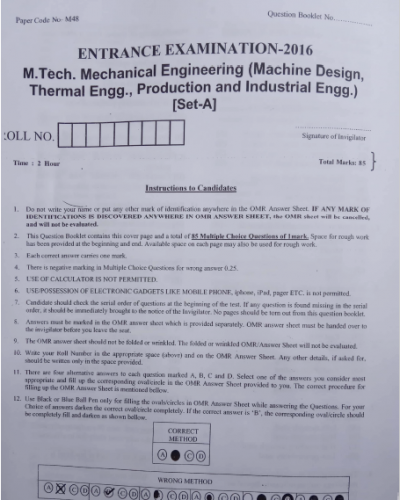 M.Tech Mechanical 2016