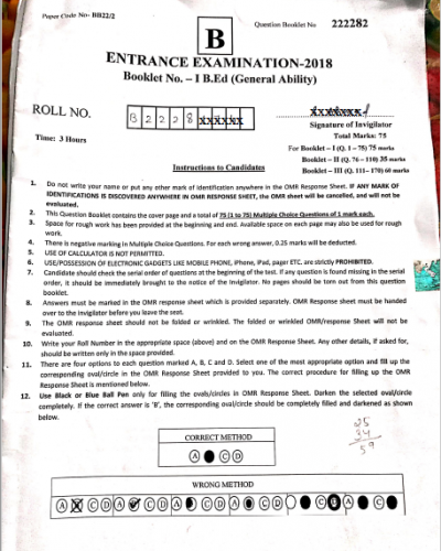BEd (General Ability) - Jamia Millia Islamia - 2018