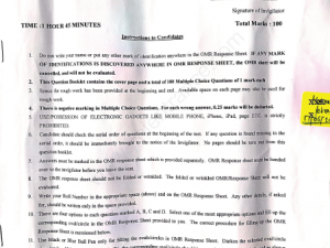 Bachelor of library 2019 jamia entrance paper