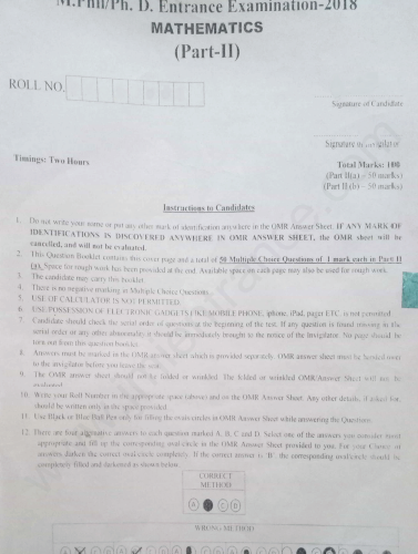 PhD in Mathematics - Jamia Millia Islamia - 2018