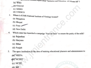 MA Educational Planning & Administration 2020 - Jamia Entrance Paper