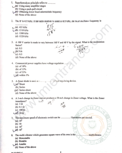 jamia-msc-electronics-2020-entrance-question-paper-page-1