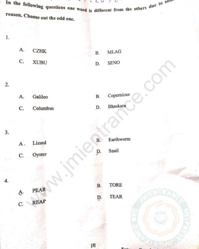 MA Social Work (MSW) 2020 - Jamia Entrance Question Paper