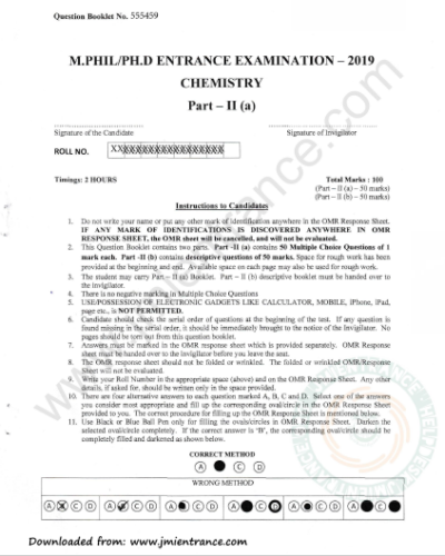 jamia-phd-chemistry-2019-entrance-question-paper