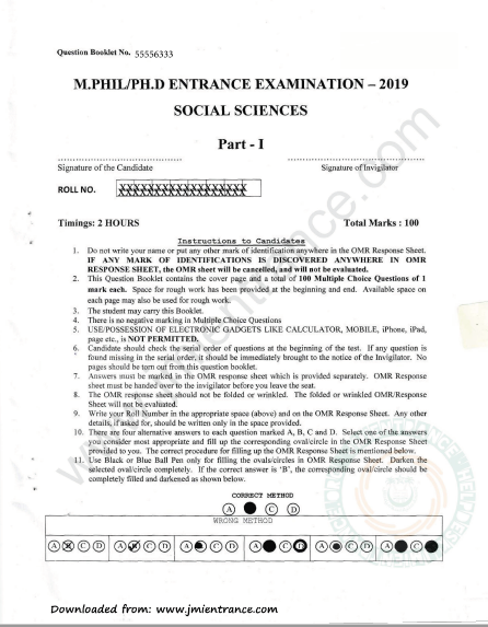 political science phd entrance papers