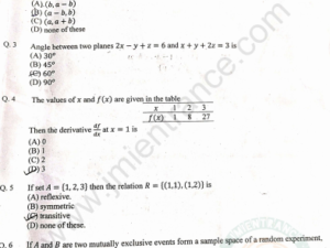 MSc Mathematics 2021 - Jamia Entrance Question Paper