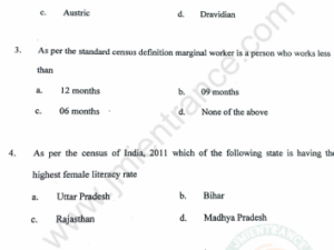 MA/MSc Geography 2021 - Jamia Entrance Question Paper