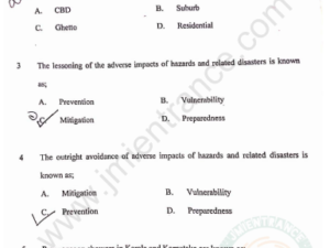 MSc Disaster Management & Climate 2021 - Jamia Entrance Paper