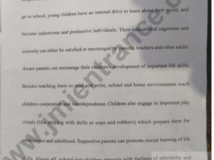 11th Arts 2022 - Jamia School Entrance Question Paper