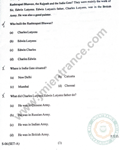 6th Class 2022 - Jamia Entrance Question Paper