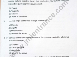 Advanced Diploma in Counselling Psychology 2022 - Jamia Test Paper