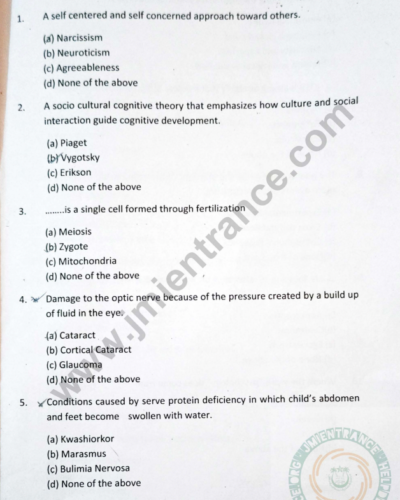 Advanced Diploma in Counselling Psychology 2022 - Jamia Test Paper