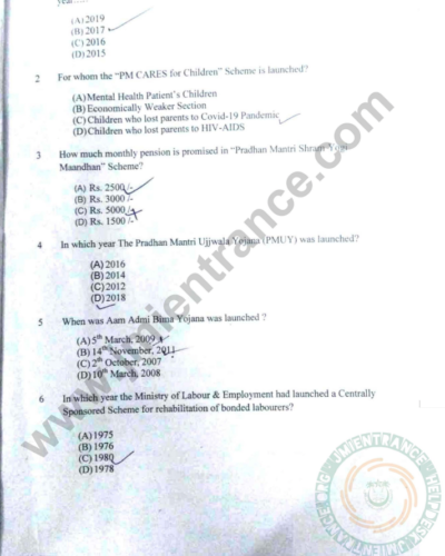 Advanced Diploma in Public Health 2022 - Jamia Test Paper