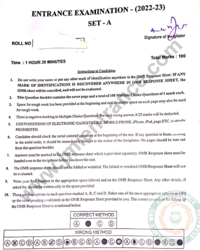 MA Applied Psychology 2022 - Jamia Entrance Question Paper