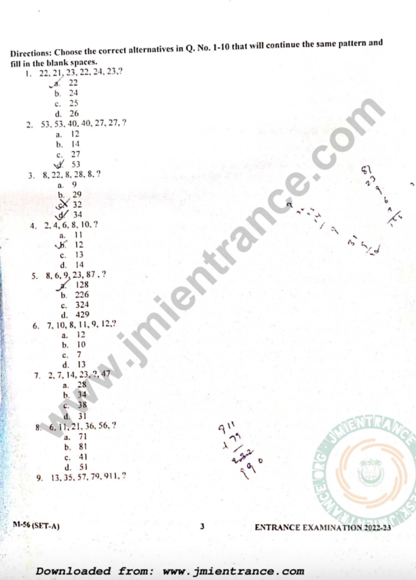 MBA Executive 2022 - Jamia Entrance Question Paper