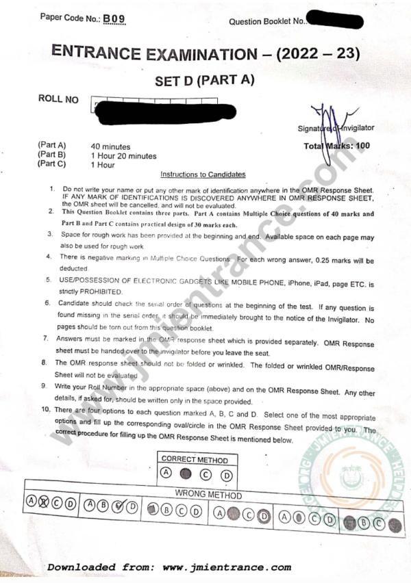 jmi-bfa-applied-arts-2022-entrance-question-paper