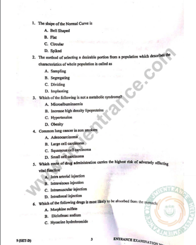 MPT 2022 - Jamia Entrance Question Paper