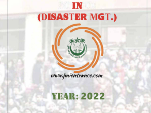PG Diploma in Disaster Management 2022 - Jamia Entrance Paper