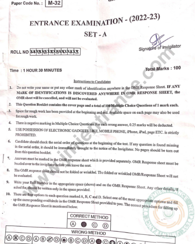 MSc Electronics 2022 - Jamia Entrance Question Paper
