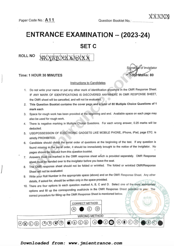 jamia-advanced-diploma-public-health-2023-entrance-question-paper