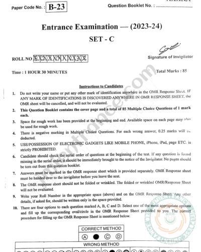 BEd Special Education 2023 - Jamia Entrance Paper