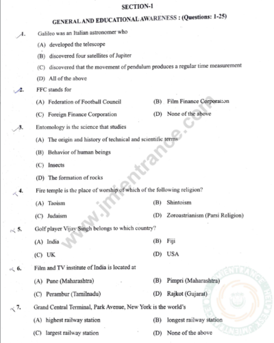 B.Ed Distance 2022 - Jamia Entrance Question Paper