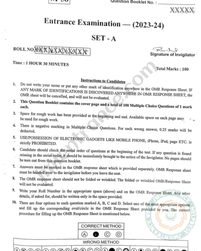 MCom (Master of Commerce) 2023 - Jamia Entrance Question Paper