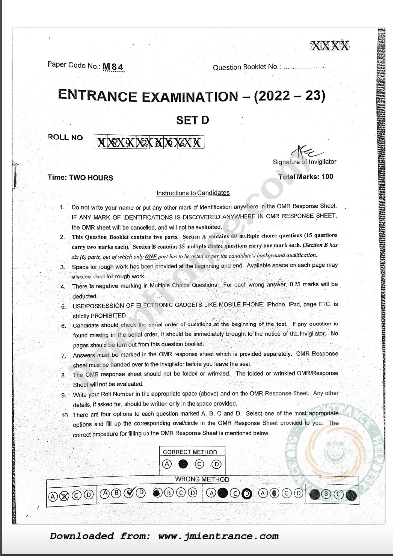 phd maths entrance exam question papers