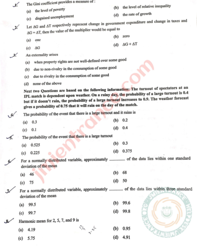 jamia-ma-economics-2023-entrance-question-paper