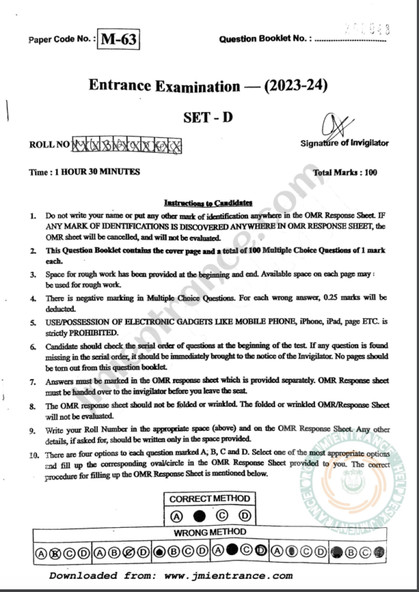 jamia-ma-social-exclusion-inclusive-policy-2023-entrance-question-paper