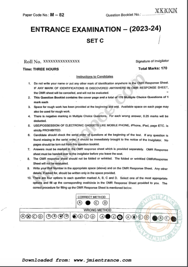 jamia-mba-healthcare-hospital-2023-entrance-question-paper
