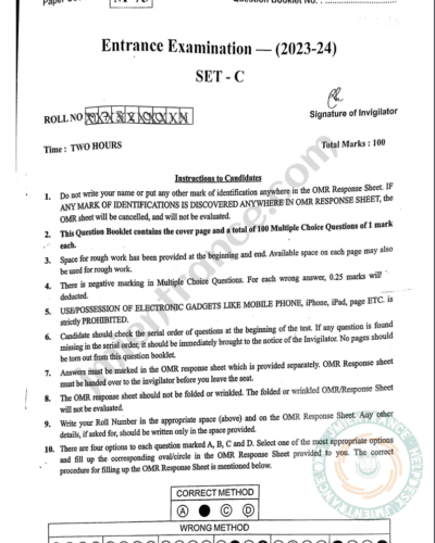 MTech Energy Science 2023 - Jamia Entrance Question Paper