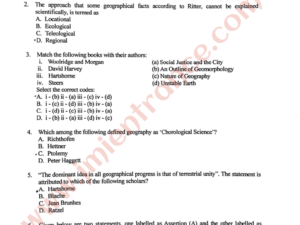 MA/MSc Geography 2024 - Jamia Entrance Question Paper