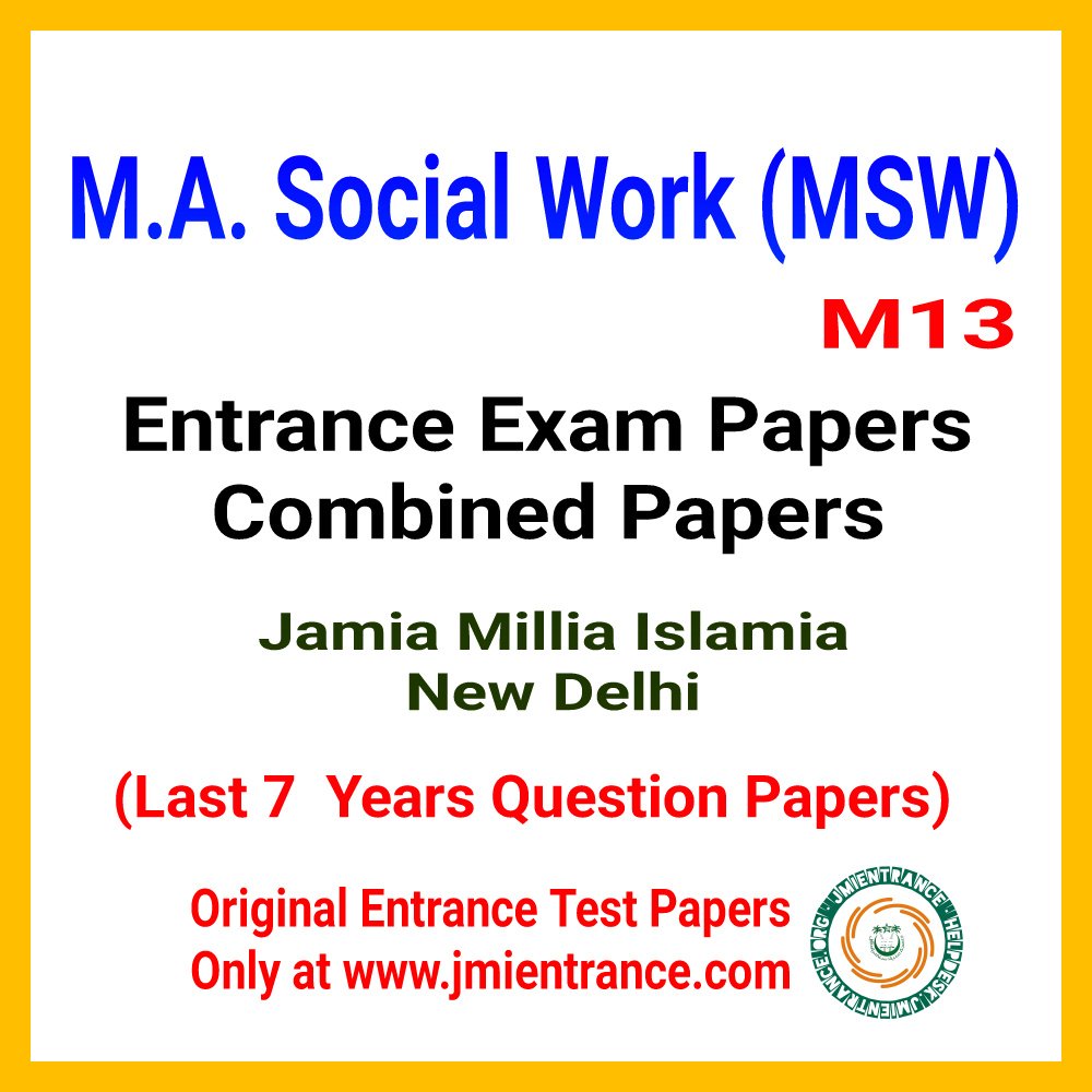 MA Social Work MSW - JMI (Combined 7 Years Question Papers)