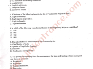 MA Applied Psychology 2024 - Jamia Entrance Question Paper