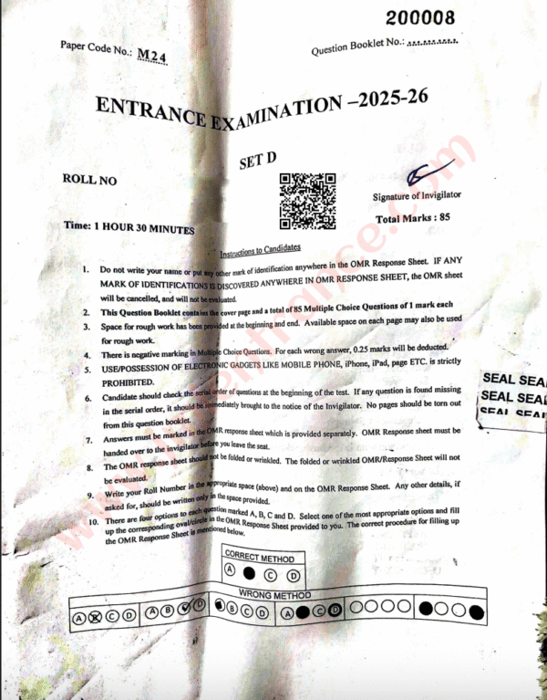 MA Early Childhood Development 2025 - Jamia Entrance Paper