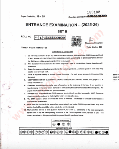 MSc Physics 2025 - Jamia Entrance Question Paper