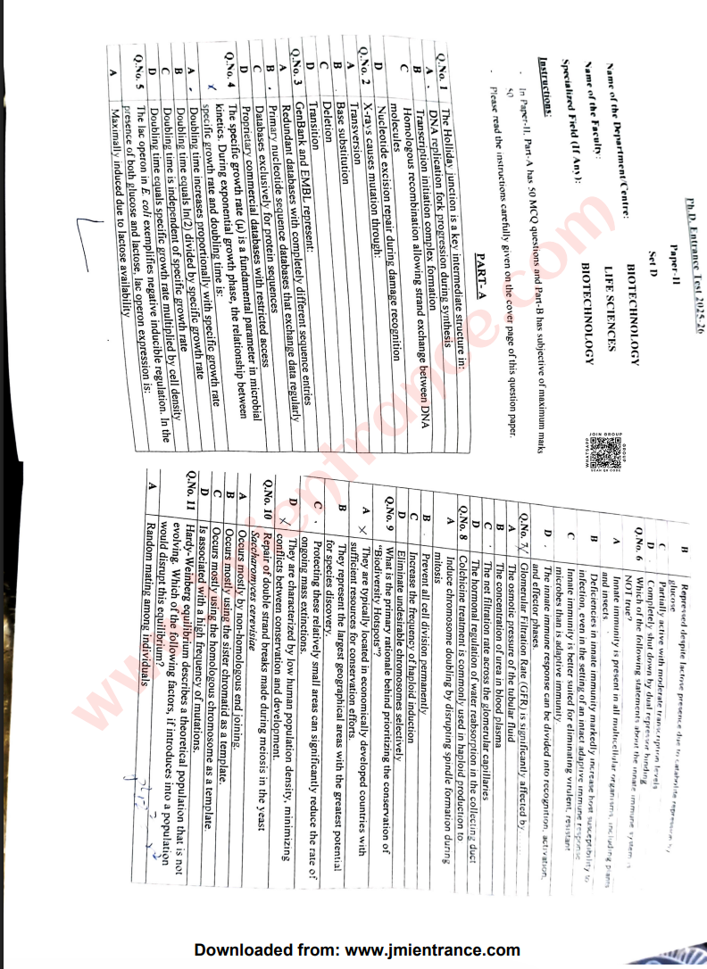 jamia-phd-biotechniology-2025-Entrance-question-paper-pdf-download-jmientrance