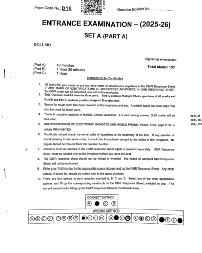 BFA Painting 2025 - Jamia Entrance Question Paper