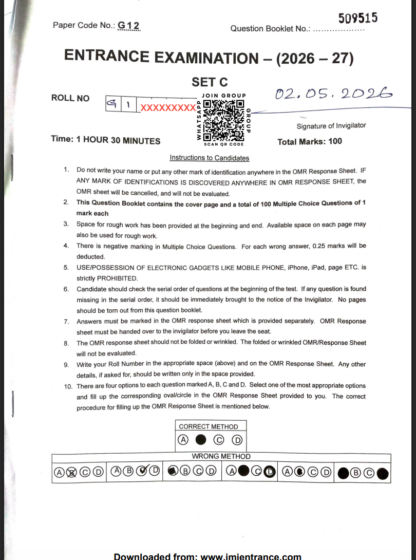 PG Diploma in Computational Design & AI in Architecture 2026 - Jamia Entrance Paper