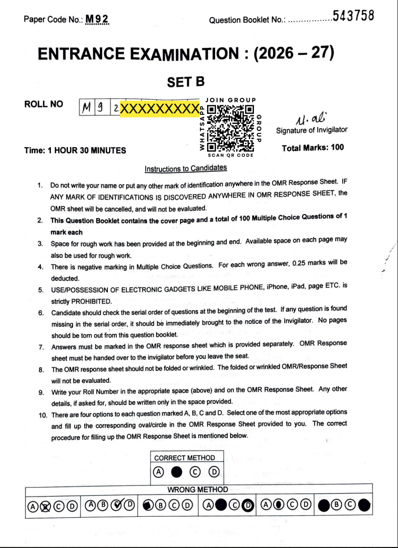 MTech Environmental Risks & Safety Management 2026 - Jamia Entrance Question Paper